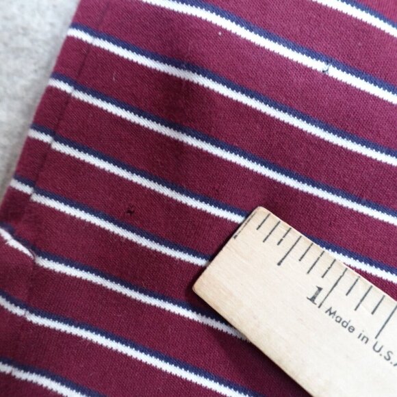 Polo Ralph Lauren Mens Polo Shirt 2XL Red Burgundy Striped Recent - Picture 9 of 12